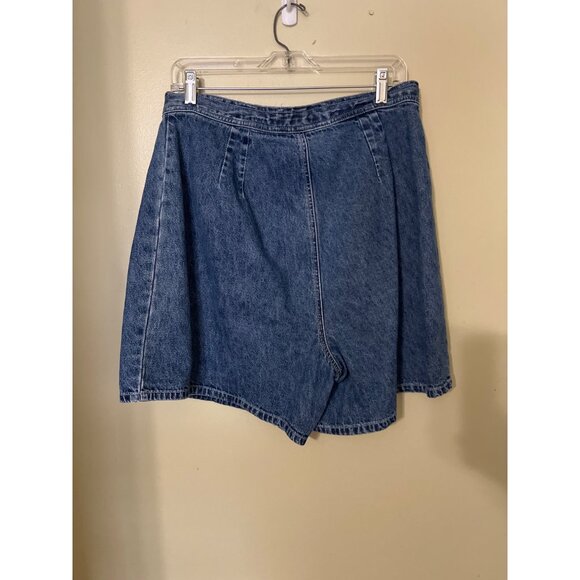 Venezia Jeans Embroidered Denim Skort Asymmetrical Floral Hem Size 14 - Picture 5 of 11